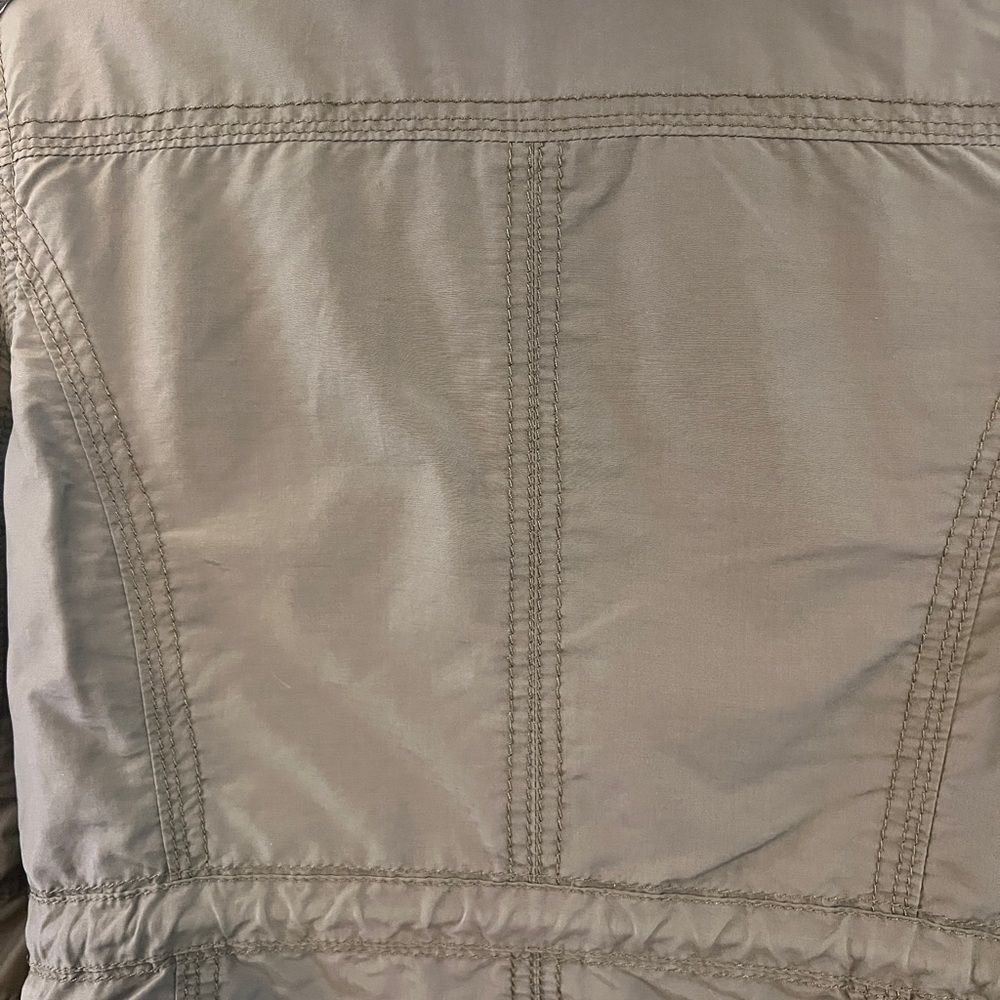 American Eagle Outfitters AEO Small Olive Green Military Jacket Zip Off Hood VTG - Picture 5 of 8